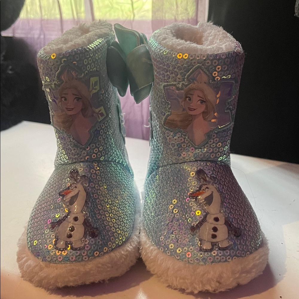 Frozen Themed Sequin Boots